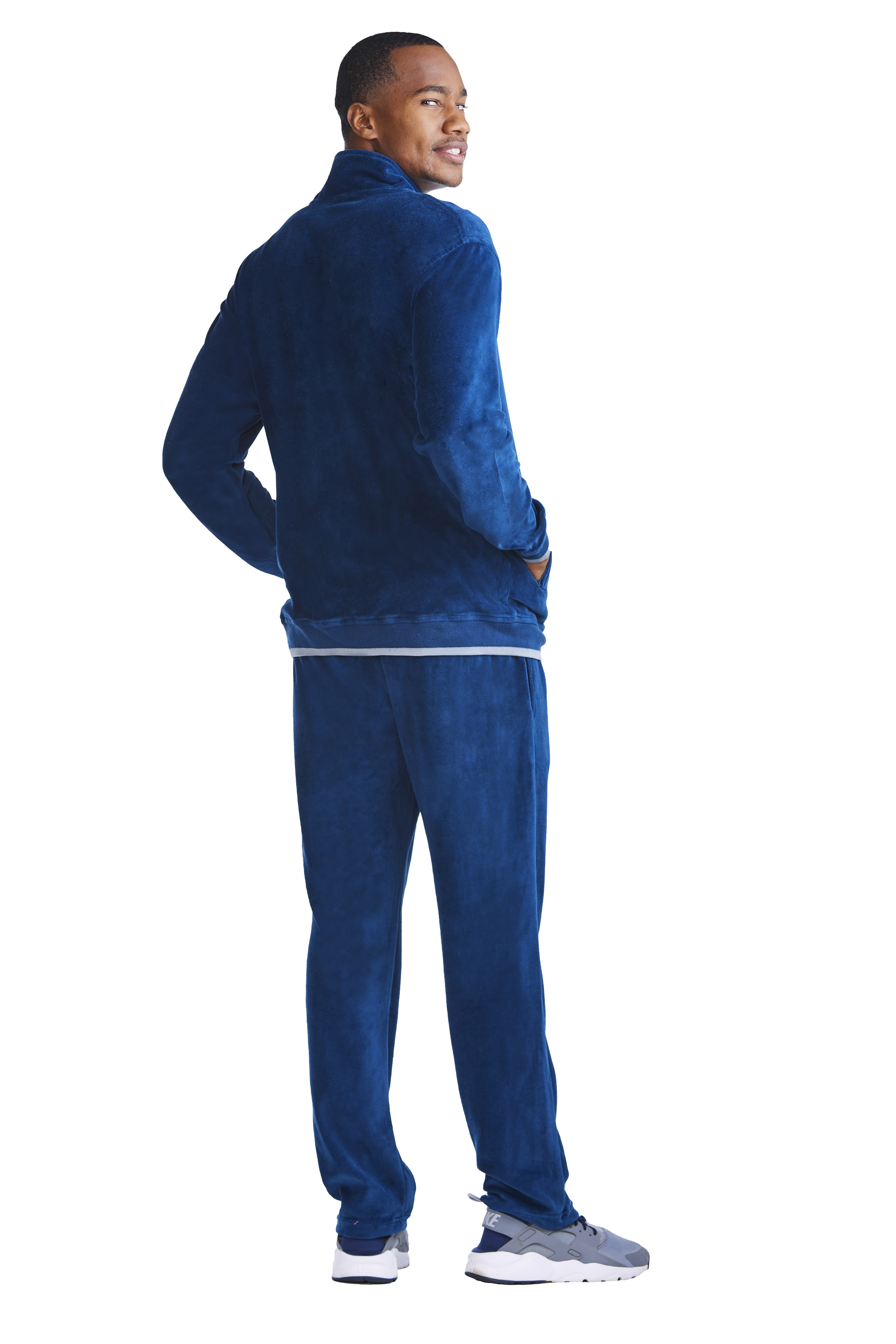 Velour blue tracksuit hotsell